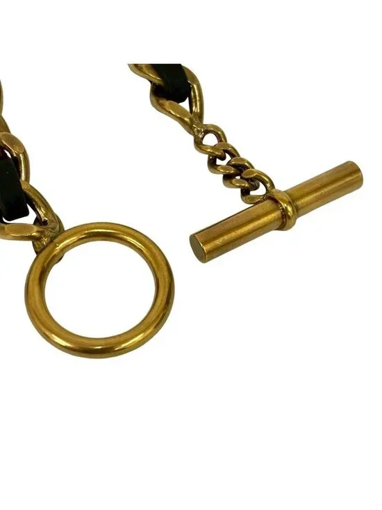 Chanel Chain Leather GP Bracelet Bangle - Picture 2 of 5